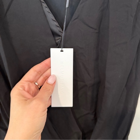 Helmut Lang Asymmetrical Minimalist Black Silk Top new with tag Medium 1894 - Picture 4 of 12